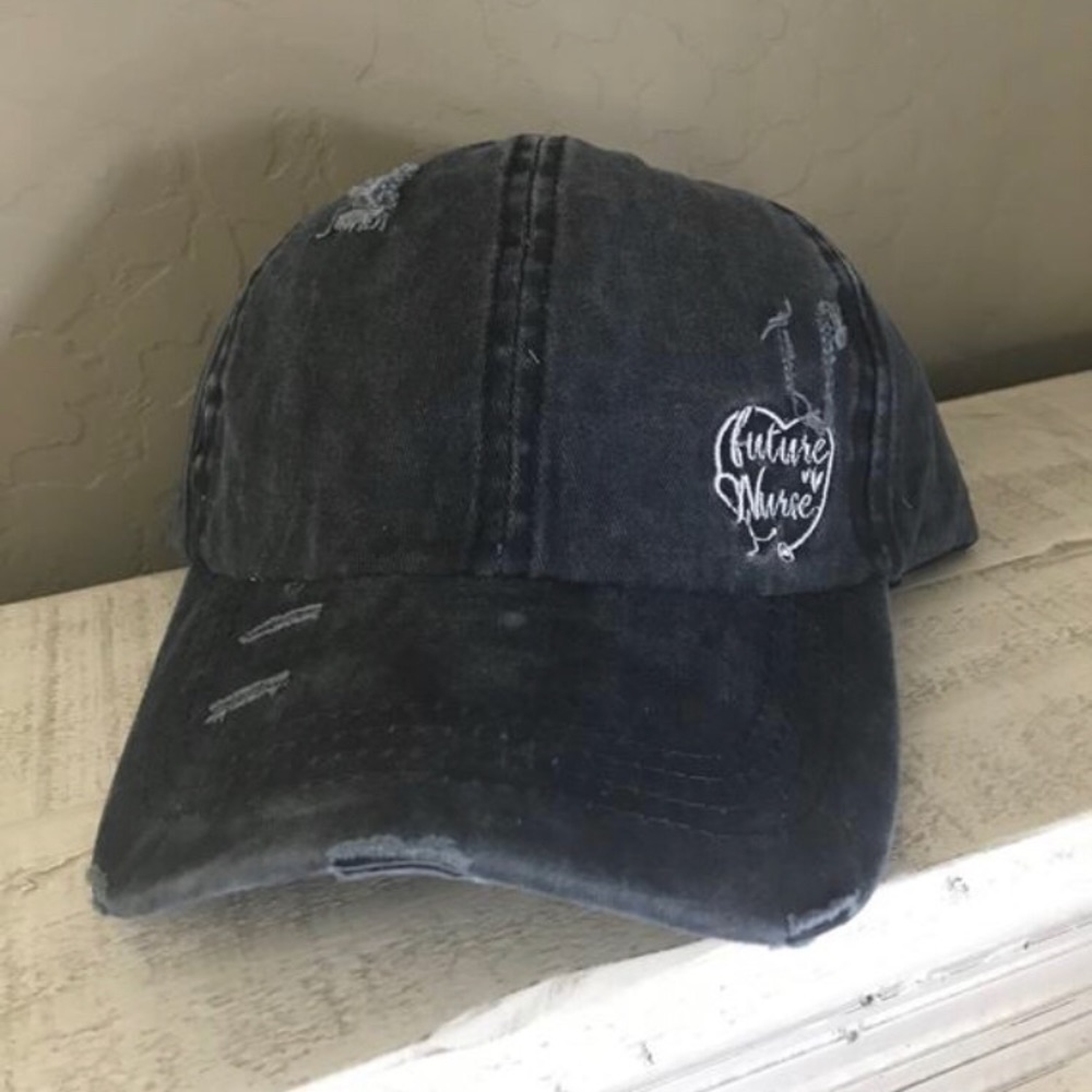 Future Nurse distress dad ponytail hat